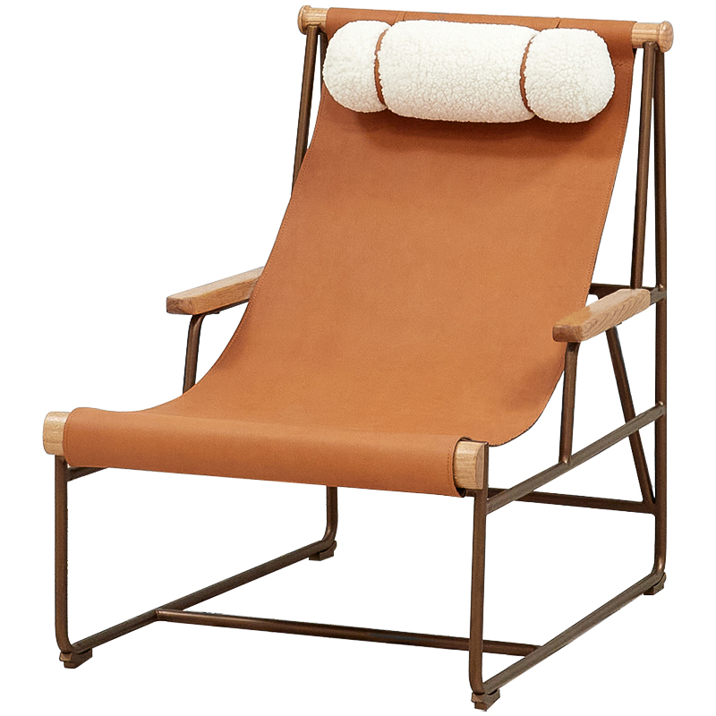 Кресло на металлическом каркасе Favreau Armchair Коричневый Белый Древесина Кресло на металлическом каркасе Favreau Armchair Коричневый Белый Древесина в Кирове | Loft Concept