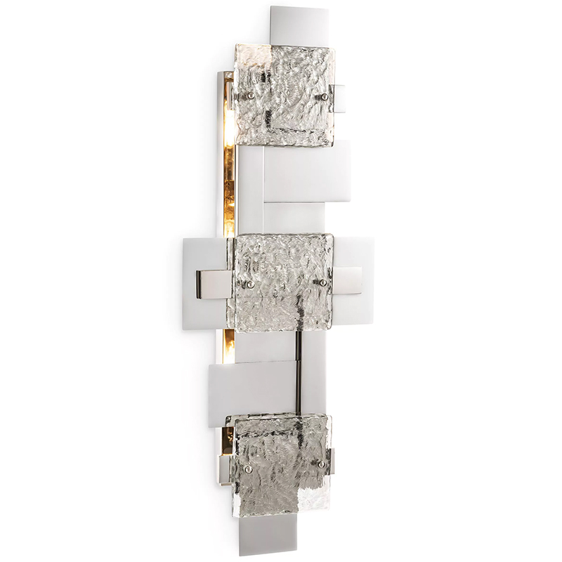 Бра Eichholtz Wall Lamp Langham Nickel Прозрачное Стекло Никель Бра Eichholtz Wall Lamp Langham Nickel Прозрачное Стекло Никель в Кирове | Loft Concept