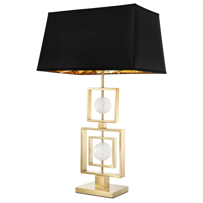 Настольная лампа Eichholtz Table Lamp Avola Золотой Черный Прозрачный белый Настольная лампа Eichholtz Table Lamp Avola Золотой Черный Прозрачный белый в Кирове | Loft Concept