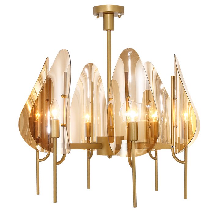 Люстра Chandelier Max Ingrand Fontana Arte Amber glass Золотой Янтарь (Amber) Люстра Chandelier Max Ingrand Fontana Arte Amber glass Золотой Янтарь (Amber) в Кирове | Loft Concept