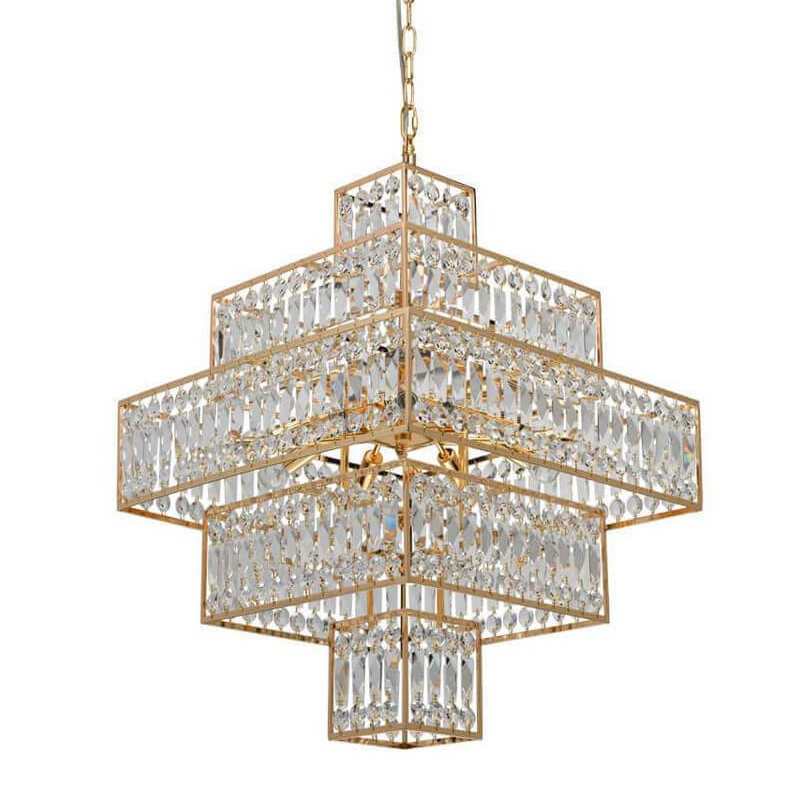 Люстра Crystal Inserts Lamp 16 Прозрачное Стекло Золотой Люстра Crystal Inserts Lamp 16 Прозрачное Стекло Золотой в Кирове | Loft Concept