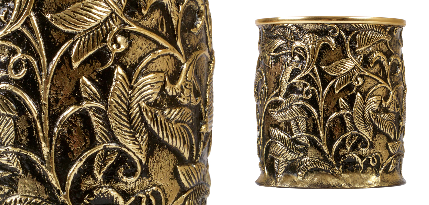 Стакан для зубных щеток Bronze Leaves - фото