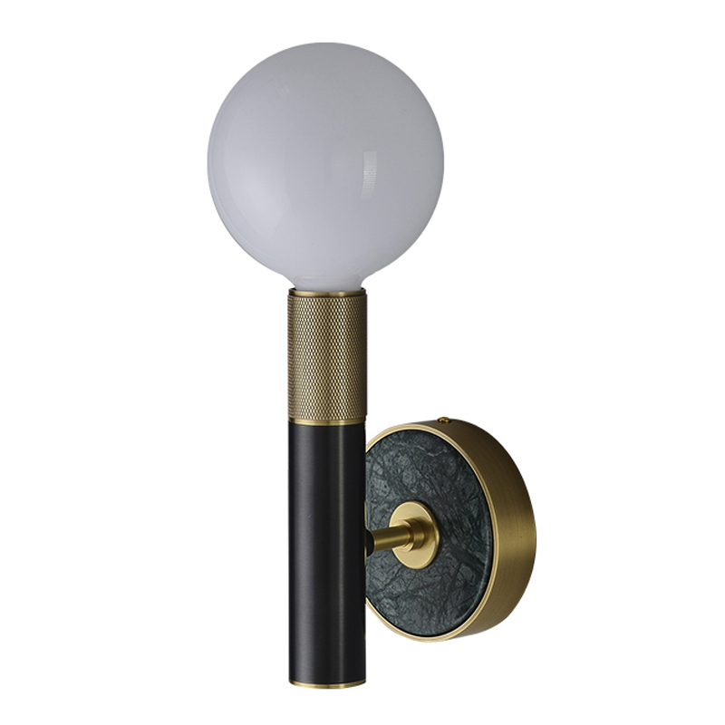 Бра Frode Wall lamp Латунь Белое матовое стекло Черный Бра Frode Wall lamp Латунь Белое матовое стекло Черный в Кирове | Loft Concept