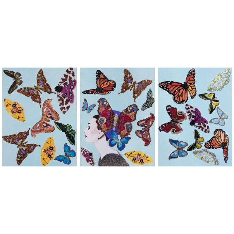 Картина Audrey with Swarming Butterflies Triptych Мульти Картина Audrey with Swarming Butterflies Triptych Мульти в Кирове | Loft Concept