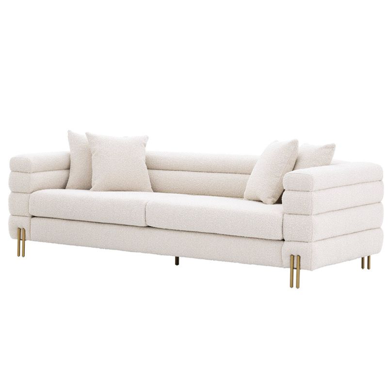 Диван Sofa York boucle cream Кремовый Латунь Диван Sofa York boucle cream Кремовый Латунь в Кирове | Loft Concept