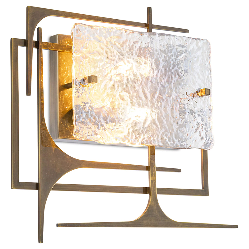 Бра Eichholtz Wall Lamp Zeno Прозрачное Стекло Латунь Бра Eichholtz Wall Lamp Zeno Прозрачное Стекло Латунь в Кирове | Loft Concept
