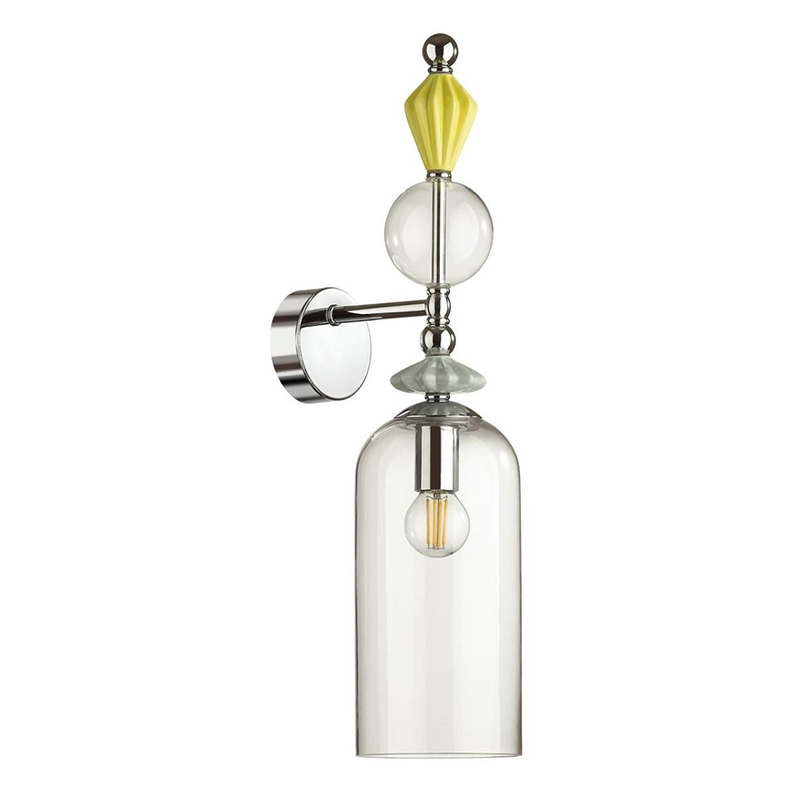 Бра Iris Glas wall lamp B chrome Прозрачное Стекло Прозрачный зеленый Желтый Хром Бра Iris Glas wall lamp B chrome Прозрачное Стекло Прозрачный зеленый Желтый Хром в Кирове | Loft Concept