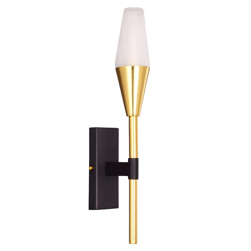 Бра Paulette Sconce Латунь Серый Белое матовое стекло Бра Paulette Sconce Латунь Серый Белое матовое стекло в Кирове | Loft Concept