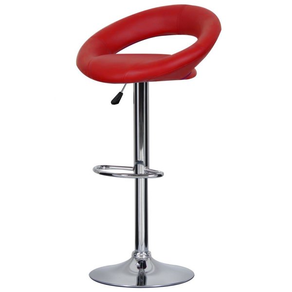 Барный стул Ring Dark Red Хром Красный Барный стул Ring Dark Red Хром Красный в Кирове | Loft Concept