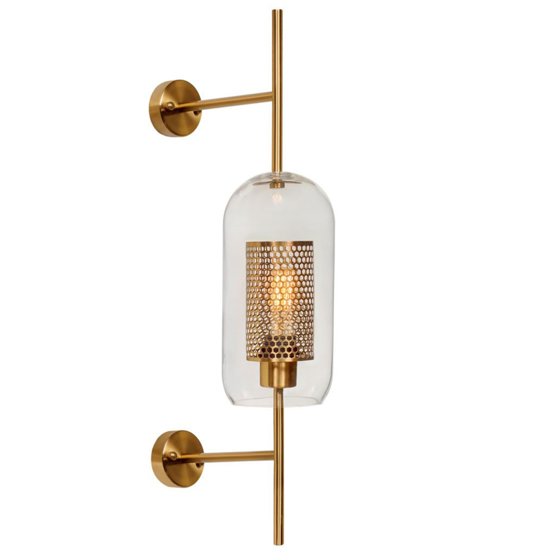 Бра Perforation Wall Lamp Gold 67 Золотой Прозрачное Стекло Бра Perforation Wall Lamp Gold 67 Золотой Прозрачное Стекло в Кирове | Loft Concept
