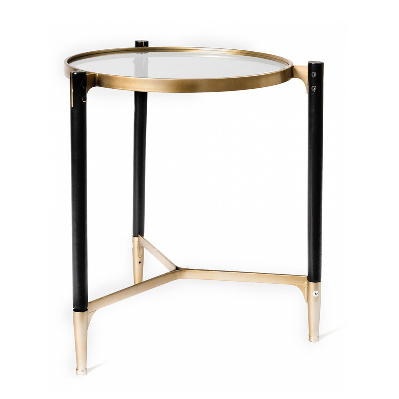Приставной столик Black & Gold Table round Черный матовое золото Приставной столик Black & Gold Table round Черный матовое золото в Кирове | Loft Concept