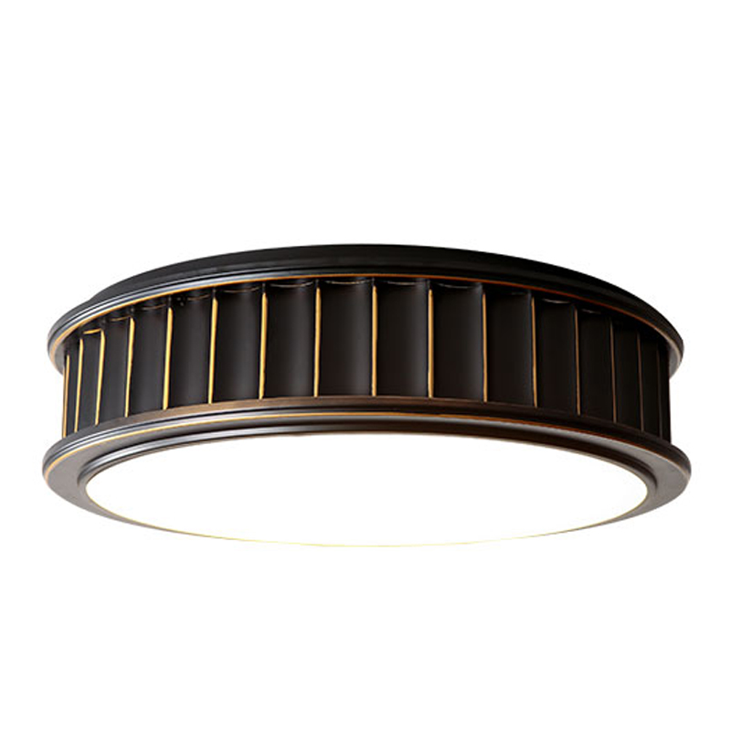 Потолочный светильник Drum Ceiling Lamp Темная бронза Белый Латунь Потолочный светильник Drum Ceiling Lamp Темная бронза Белый Латунь в Кирове | Loft Concept