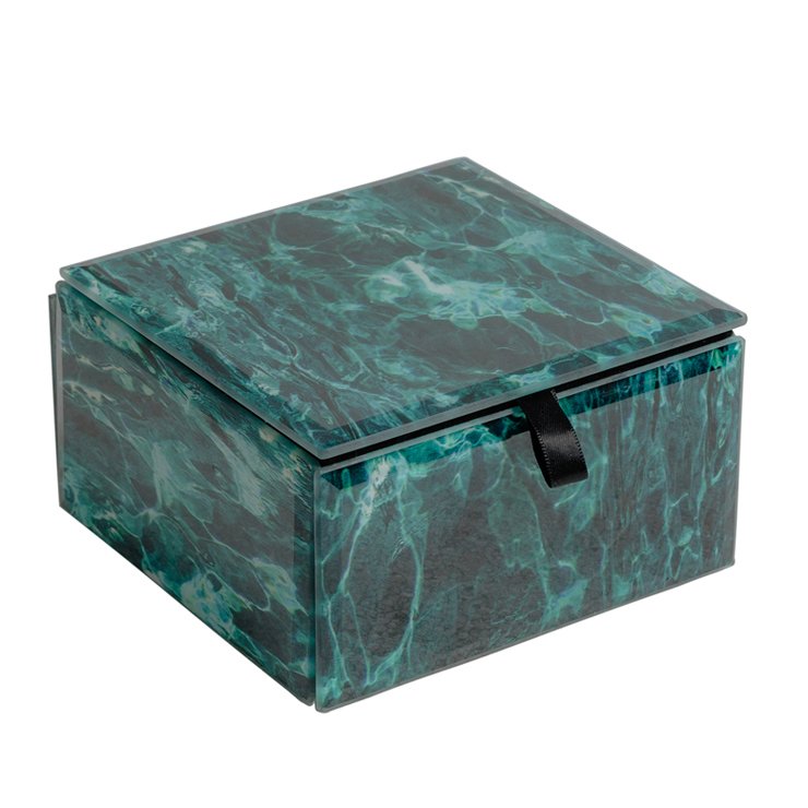 Шкатулка Turquoise Smoke Cube Бирюзовый Шкатулка Turquoise Smoke Cube Бирюзовый в Кирове | Loft Concept