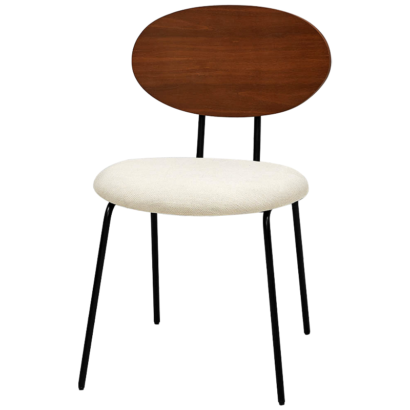 Стул на металлических ножках с деревянной спинкой Ram Loft Chair Черный Коричневый ivory ( слоновая кость ) Стул на металлических ножках с деревянной спинкой Ram Loft Chair Черный Коричневый ivory ( слоновая кость ) в Кирове | Loft Concept
