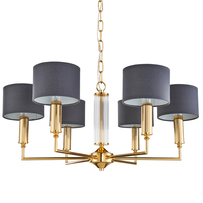 Люстра Laurent Chandelier grey 66 Глянцевое золото Серый Прозрачный Люстра Laurent Chandelier grey 66 Глянцевое золото Серый Прозрачный в Кирове | Loft Concept