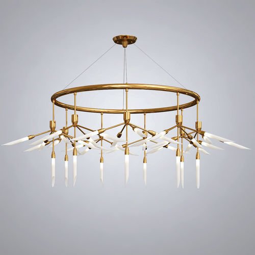 Люстра Spur Ring Chandelier Латунь Белый Люстра Spur Ring Chandelier Латунь Белый в Кирове | Loft Concept