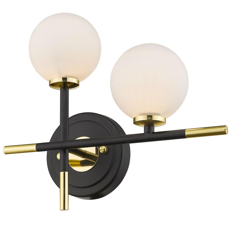 Бра Galant Sconce gold right Золотой Черный Белое матовое стекло Бра Galant Sconce gold right Золотой Черный Белое матовое стекло в Кирове | Loft Concept