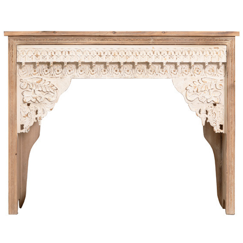 Консоль Indian Antique White Furniture Adnan Console Древесина Бежевый Консоль Indian Antique White Furniture Adnan Console Древесина Бежевый в Кирове | Loft Concept