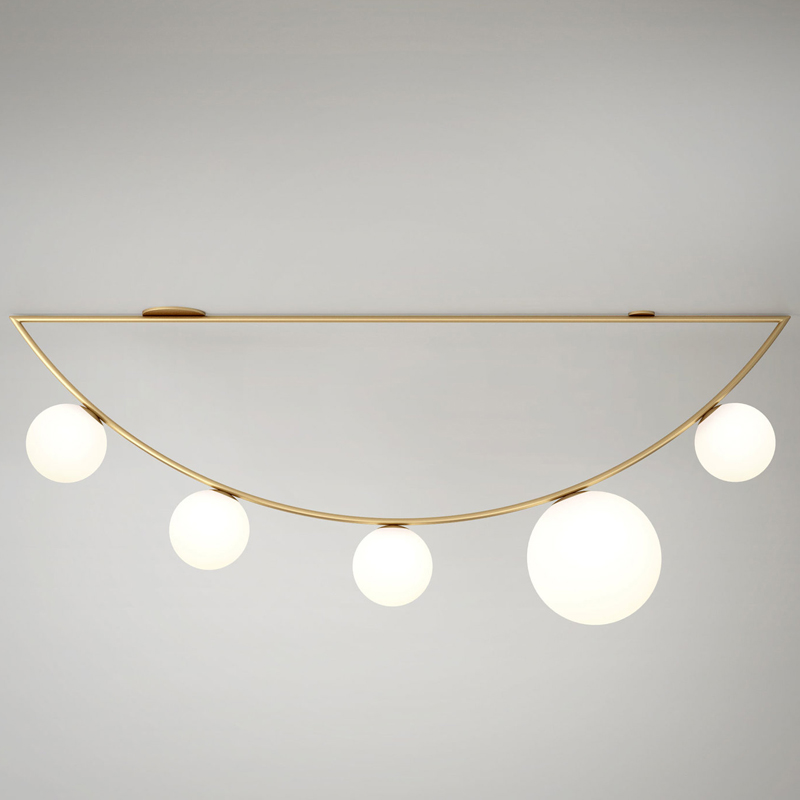 Потолочный светильник Atelier Areti Girlande Ceiling Crescent 5 Латунь Белый Потолочный светильник Atelier Areti Girlande Ceiling Crescent 5 Латунь Белый в Кирове | Loft Concept