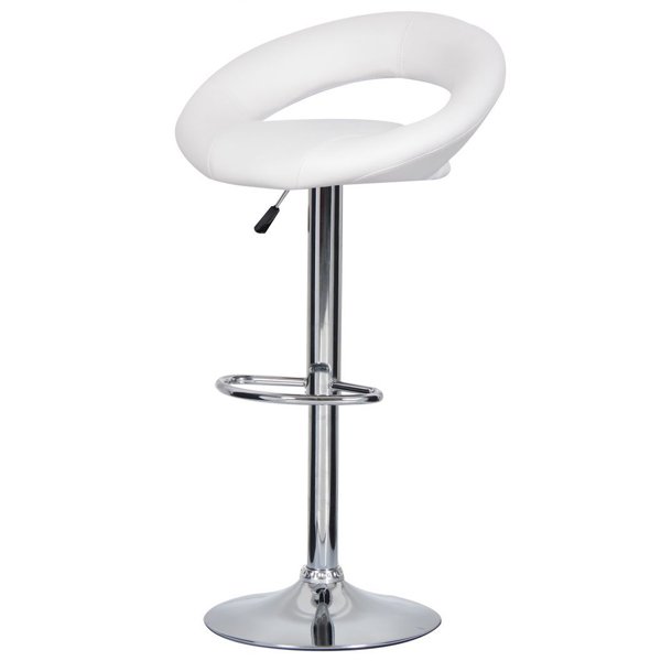 Барный стул Ring Dark White Хром Белый Барный стул Ring Dark White Хром Белый в Кирове | Loft Concept