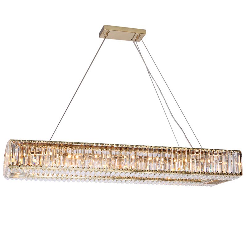 Люстра Darleen Crystal Gold Rectangular Chandelier Золотой Прозрачный (Transparent) Люстра Darleen Crystal Gold Rectangular Chandelier Золотой Прозрачный (Transparent) в Кирове | Loft Concept