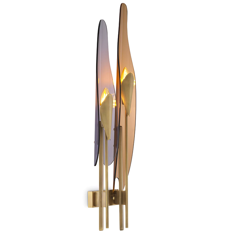 Бра Eichholtz Wall Lamp Sky Янтарный Стекло Смок Латунь Бра Eichholtz Wall Lamp Sky Янтарный Стекло Смок Латунь в Кирове | Loft Concept