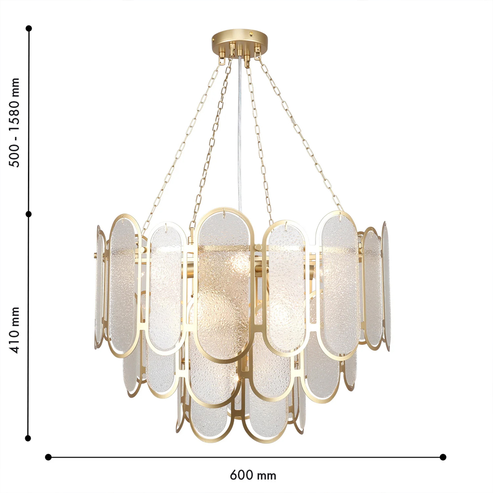 Люстра с многослойным эффектом из овальных элементов из непрозрачного стекла Conformation в Кирове