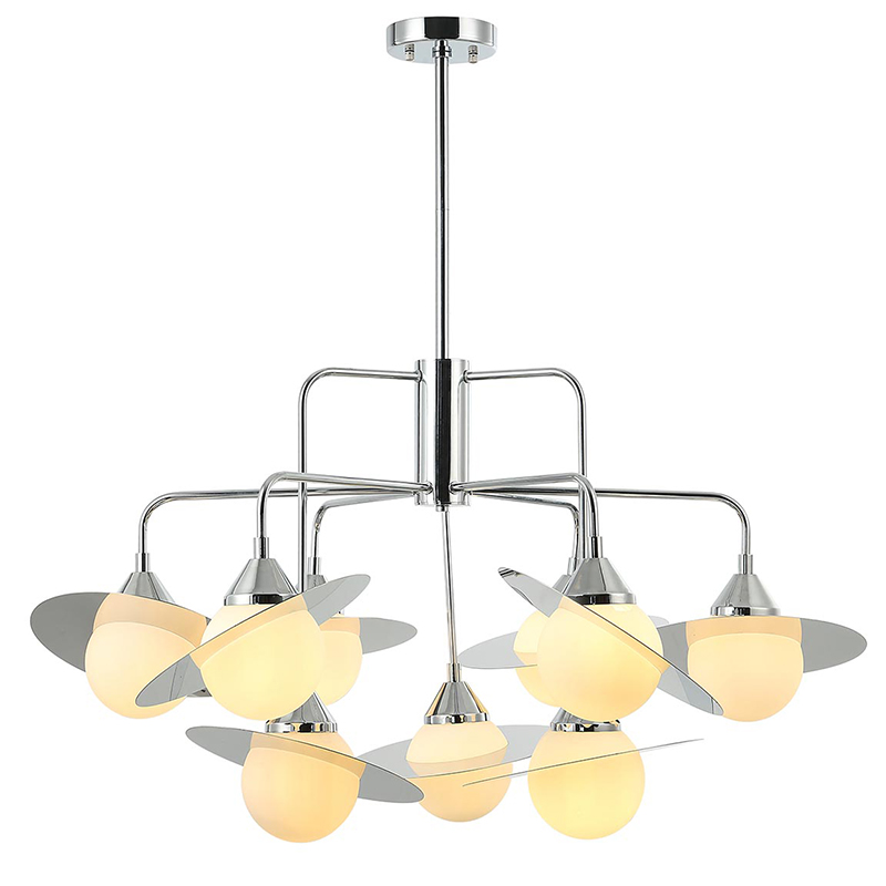 Люстра Phainon Chrome Chandelier 9 Хром Белый Люстра Phainon Chrome Chandelier 9 Хром Белый в Кирове | Loft Concept
