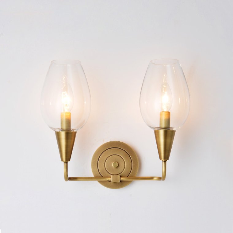 Бра VIOLA WALL Clear Lamp Double Латунь Прозрачное Стекло Бра VIOLA WALL Clear Lamp Double Латунь Прозрачное Стекло в Кирове | Loft Concept