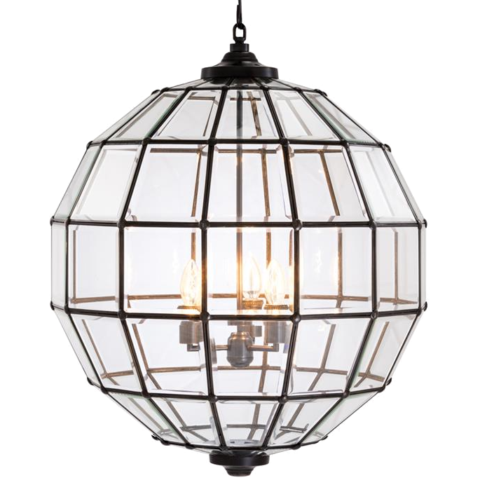 Люстра Lantern Luna Bronze L Темная бронза Прозрачный (Transparent) в Кирове | Loft Concept 