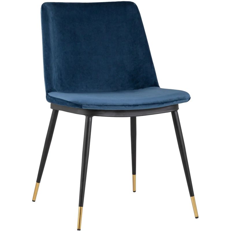 Стул Melissa Chair Синий Велюр Синий Черный Стул Melissa Chair Синий Велюр Синий Черный в Кирове | Loft Concept