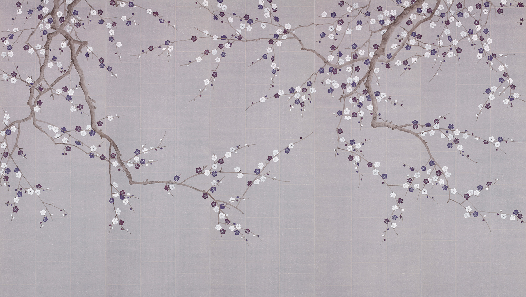 Обои ручная роспись Plum Blossom Lavender on Rich Mauve India tea paper Обои ручная роспись Plum Blossom Lavender on Rich Mauve India tea paper - постер Loft-Concept в Кирове