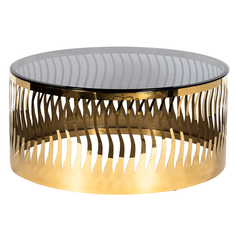 Кофейный стол Emerson Coffee Table Глянцевое золото Стекло Смок Кофейный стол Emerson Coffee Table Глянцевое золото Стекло Смок в Кирове | Loft Concept