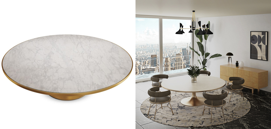Обеденный стол Marble in Metal Dining Table Обеденный стол Marble in Metal Dining Table - Loft-Concept в Кирове