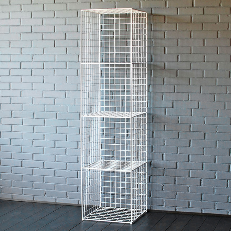 Стеллаж Kynan Industrial Metal Rust Rack Белый Стеллаж Kynan Industrial Metal Rust Rack Белый в Кирове | Loft Concept