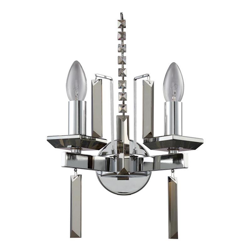 Бра Vivien Crystal Chrome Wall Lamp Хром Серый Бра Vivien Crystal Chrome Wall Lamp Хром Серый в Кирове | Loft Concept