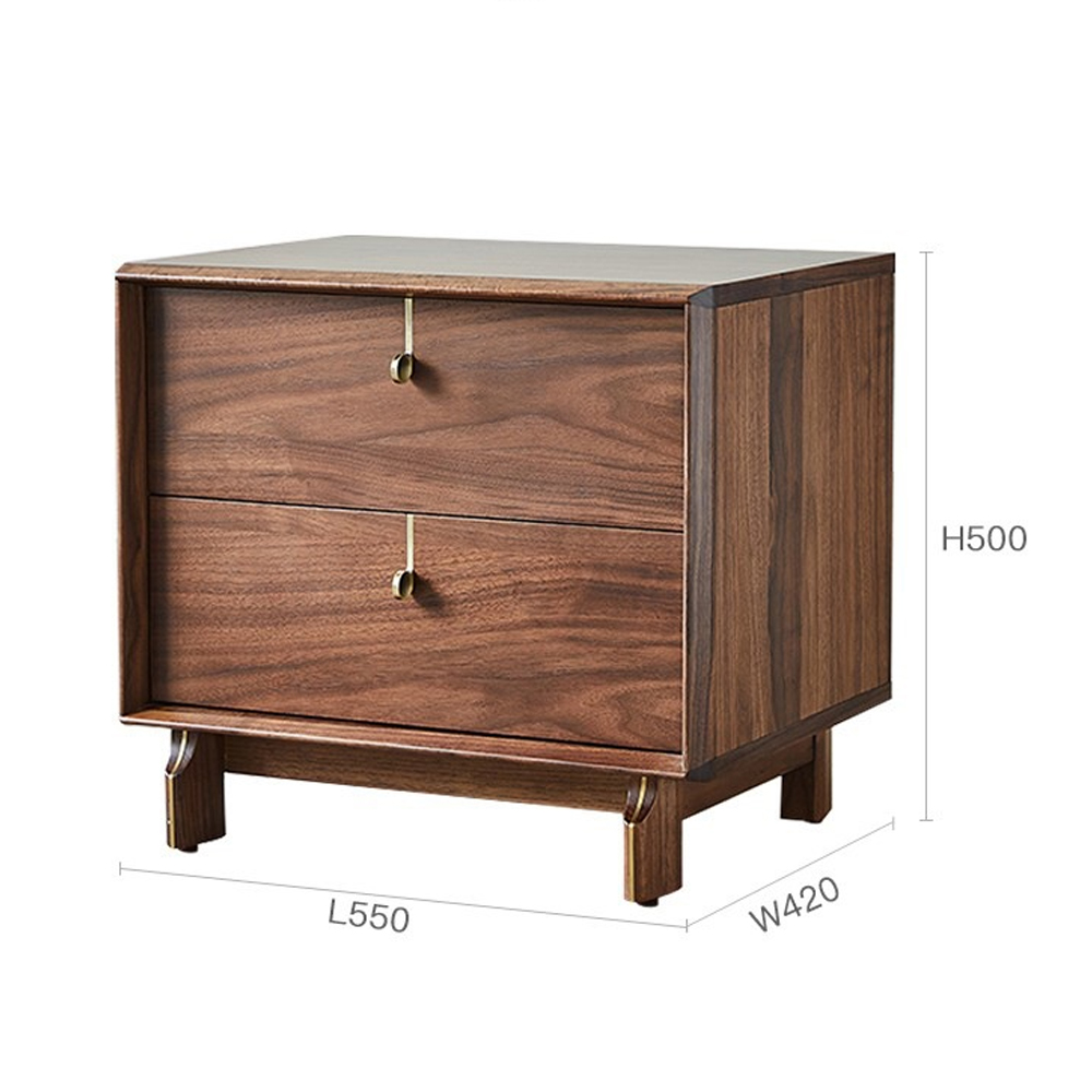 Прикроватный деревянный столик с ящиками Moon Walnut Furniture Прикроватный деревянный столик с ящиками Moon Walnut Furniture в Кирове