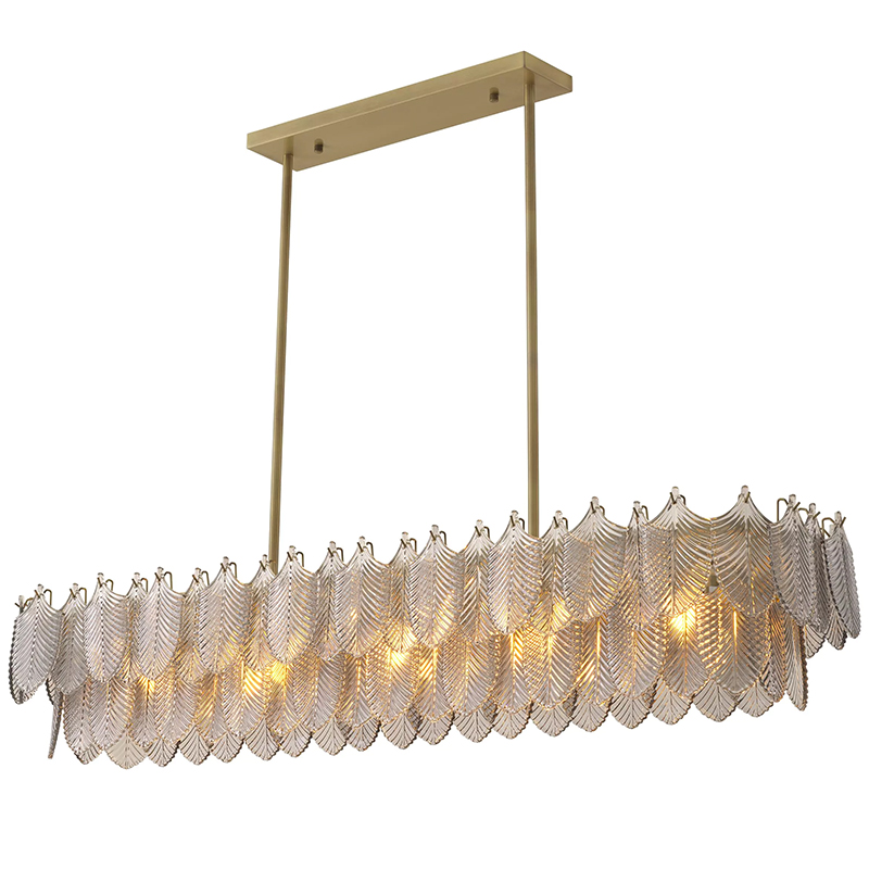 Люстра Eichholtz Chandelier Verbier Rectangular Стекло Смок Латунь Люстра Eichholtz Chandelier Verbier Rectangular Стекло Смок Латунь в Кирове | Loft Concept