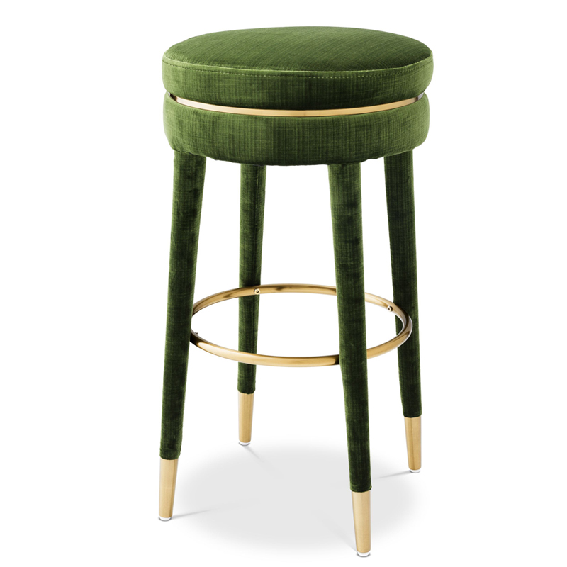 Барный стул Eichholtz Bar Stool Parisian green Зеленый Латунь Барный стул Eichholtz Bar Stool Parisian green Зеленый Латунь в Кирове | Loft Concept