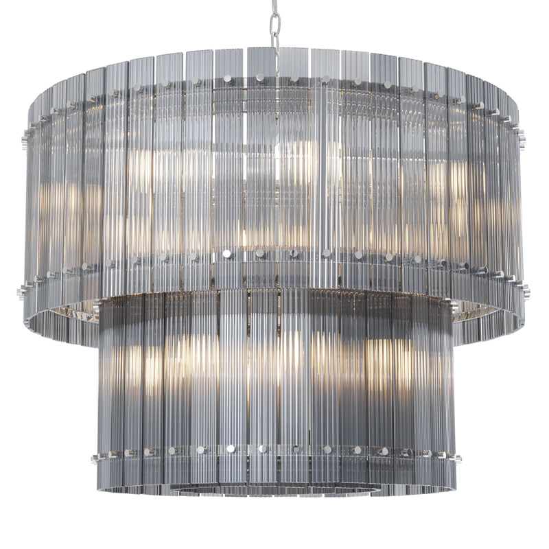 Люстра Eichholtz Chandelier Ruby L smoke Никель Стекло Смок в Кирове | Loft Concept 