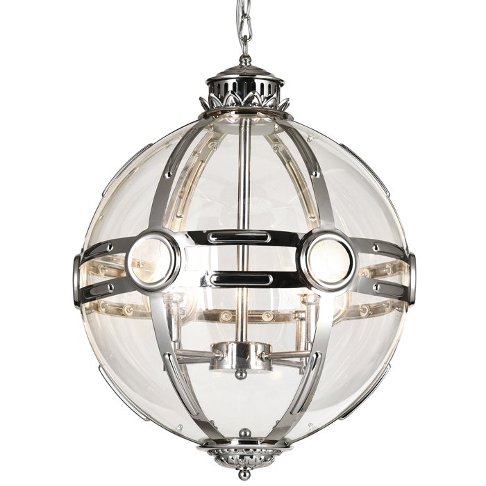 Люстра Eichholtz Lantern Hagerty Silver Прозрачное Стекло Хром Люстра Eichholtz Lantern Hagerty Silver Прозрачное Стекло Хром в Кирове | Loft Concept