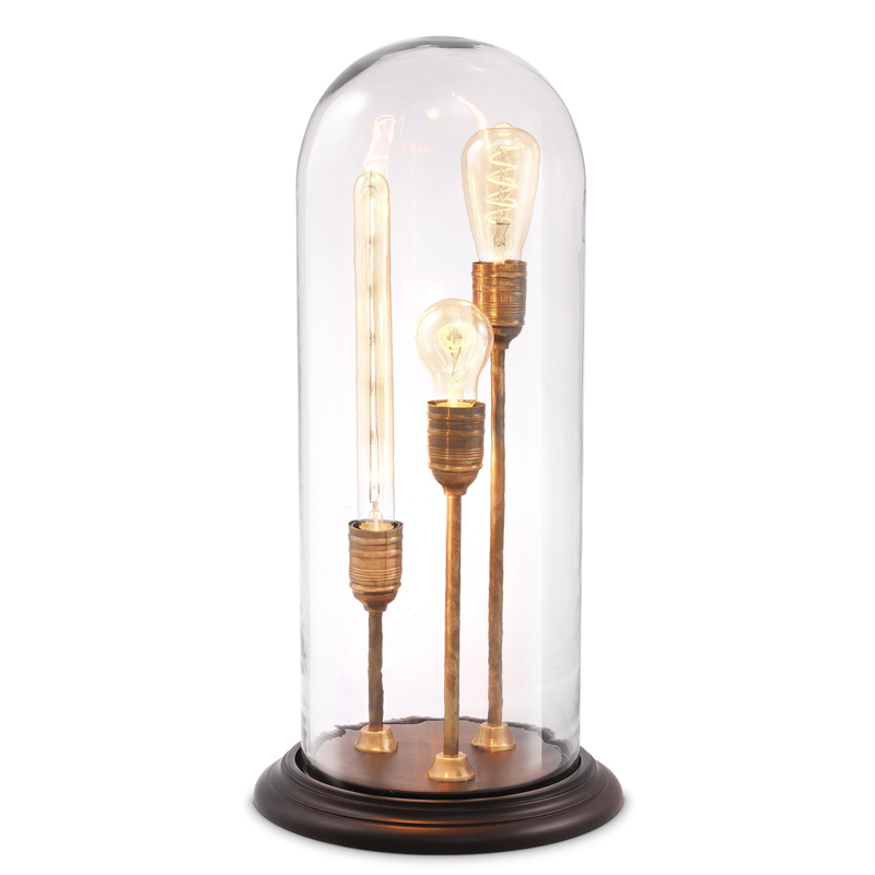 Настольная лампа Eichholtz Table Lamp Spance Черный Винтажная латунь Прозрачный Настольная лампа Eichholtz Table Lamp Spance Черный Винтажная латунь Прозрачный в Кирове | Loft Concept