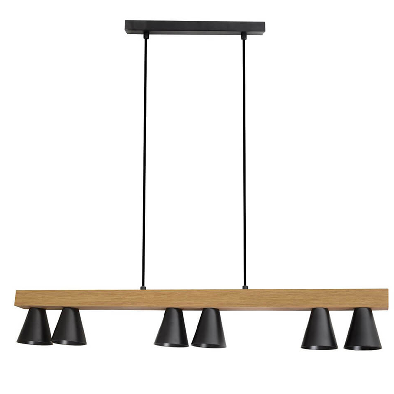 Люстра Marius Cone Linear Chandelier Черный Древесина Люстра Marius Cone Linear Chandelier Черный Древесина в Кирове | Loft Concept