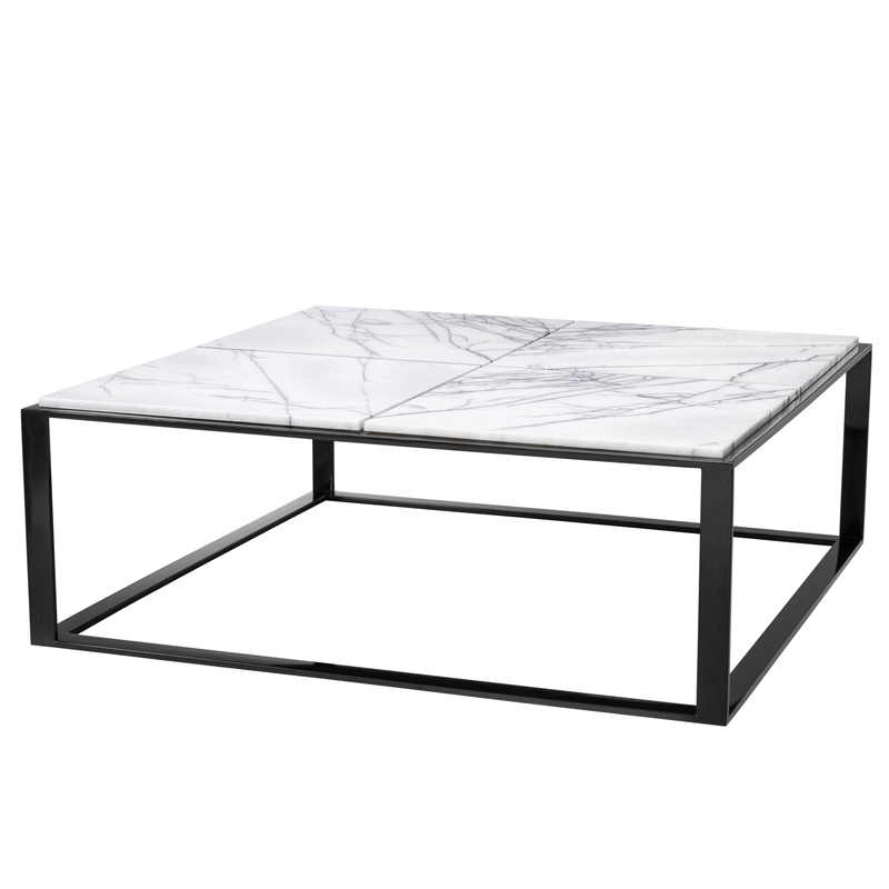 Кофейный стол Eichholtz Coffee Table San Ramon Черный Белый Мрамор Bianco Кофейный стол Eichholtz Coffee Table San Ramon Черный Белый Мрамор Bianco в Кирове | Loft Concept