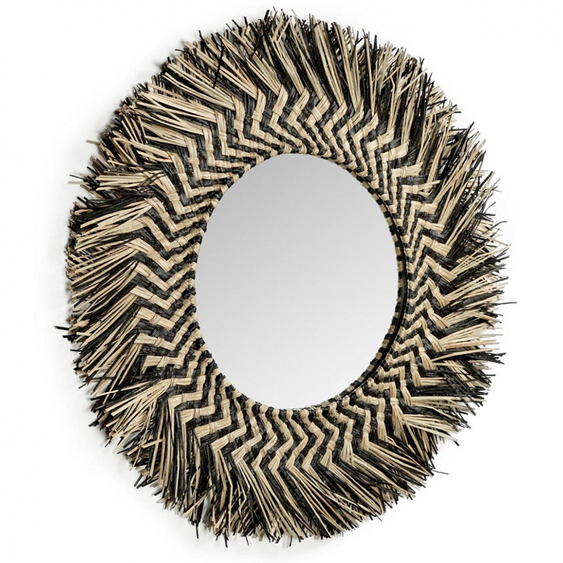 Зеркало сплетенное вручную Handmade Mirror Dark Safari Черный Древесина Зеркало сплетенное вручную Handmade Mirror Dark Safari Черный Древесина в Кирове | Loft Concept