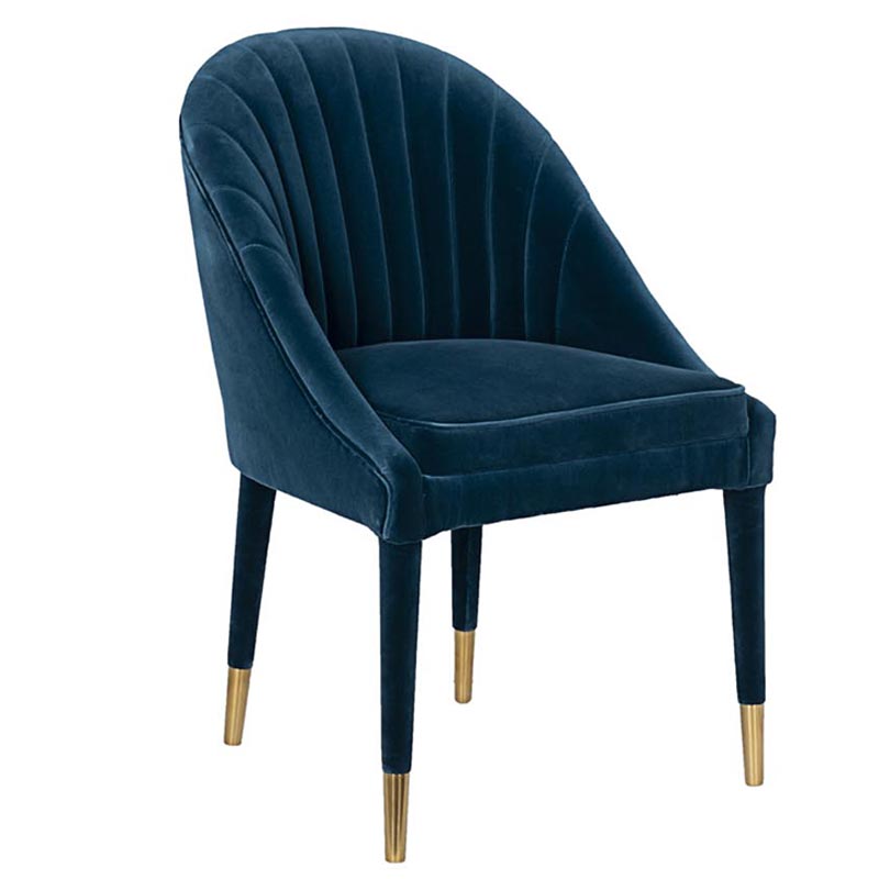 Стул Walton Chair blue velor Синий Золотой Стул Walton Chair blue velor Синий Золотой в Кирове | Loft Concept