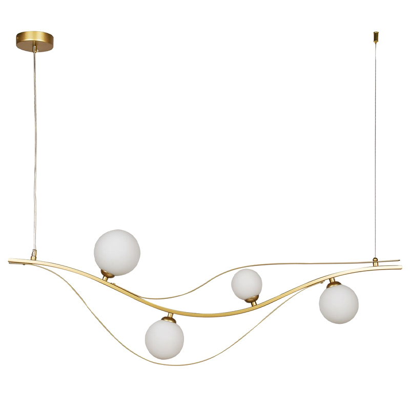 Люстра изогнутой формы Golden Pearl Белый Золотой Люстра изогнутой формы Golden Pearl Белый Золотой в Кирове | Loft Concept
