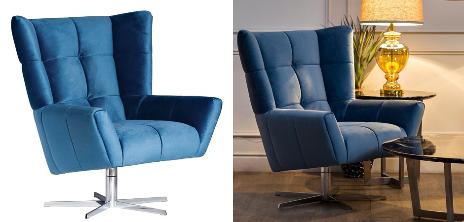 Кресло вращающееся Lord Armchair blue Кресло вращающееся Lord Armchair blue - Loft-Concept в Кирове