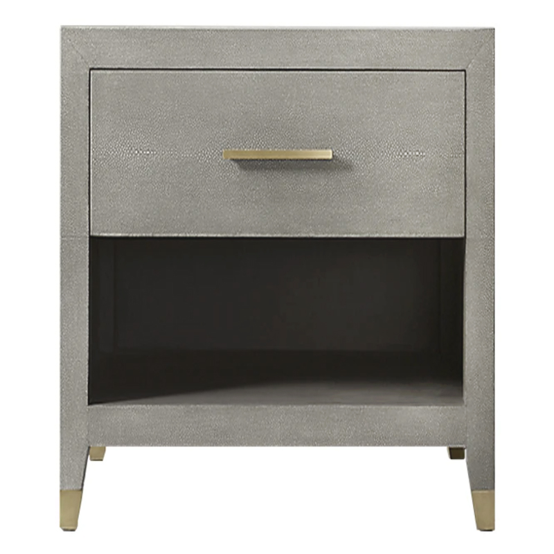 Charles Stingray Gray Bedside table Тумбочка серый скат Золотой Серый Charles Stingray Gray Bedside table Тумбочка серый скат Золотой Серый в Кирове | Loft Concept