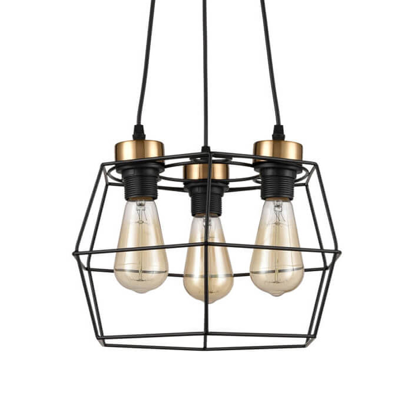 Люстра Loft Wire Cage Black lamp 3 Черный Люстра Loft Wire Cage Black lamp 3 Черный в Кирове | Loft Concept